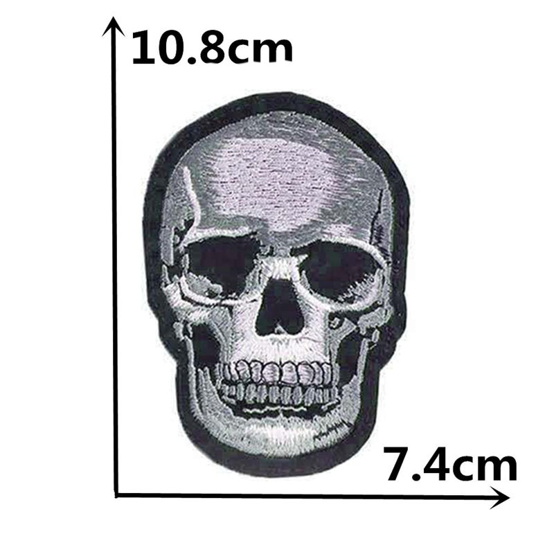 Zittop Skull Patch DIY Horror Applique Embroidered Sew Iron on Patch - Image 2